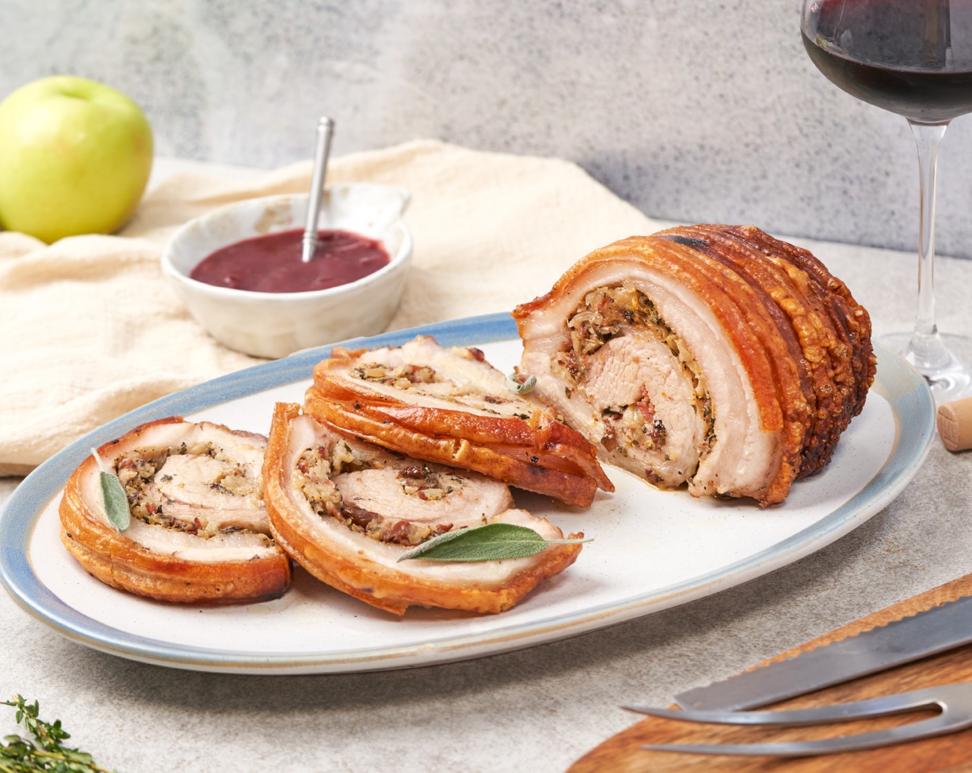 step 13 Slice the pork and serve with the sour cherry gravy.