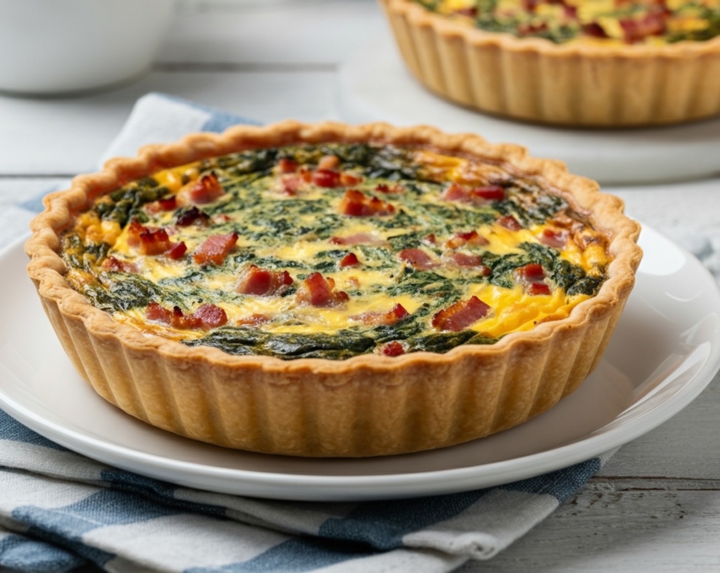 step 12 Allow the quiche to cool for 5–10 minutes before slicing and serving. Enjoy warm or at room temperature!