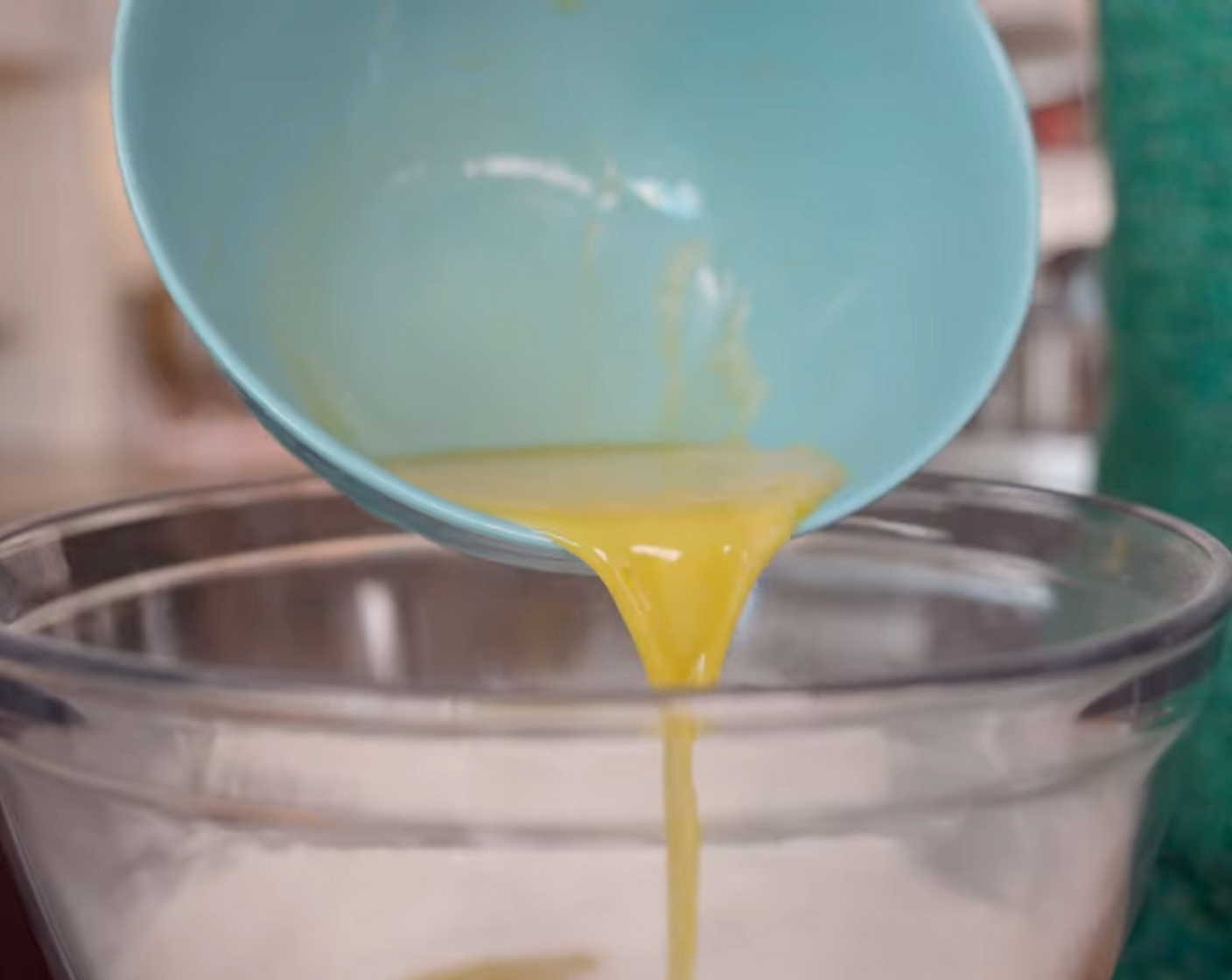 step 4 Pour wet ingredients into dry ingredients and mix well with a hand mixer ideally. Fold in Sun-Maid Raisins (4 Tbsp).