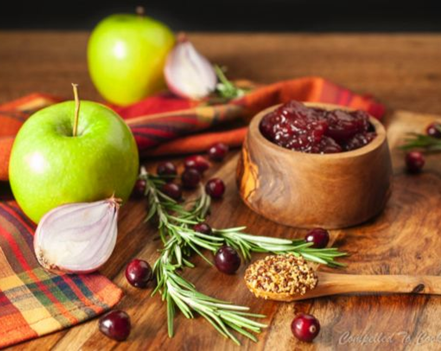 step 3 In a small bowl whisk together Dijon Mustard (4 Tbsp), Garlic (2 cloves), Cranberry Sauce (2 Tbsp), Canola Oil (1 1/2 Tbsp), Fresh Rosemary (1 Tbsp), Whole Grain Mustard (1 Tbsp), and Kosher Salt (1/2 tsp) until smooth and rub evenly onto the roast.